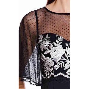 🎗ADRIANNA PAPELL - FLORAL EMBROIDERED JUMPSUIT